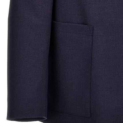 Fendi Blue Virgin Wool Full-Length Jacket