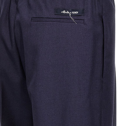 Fendi Blue Virgin Wool Pants