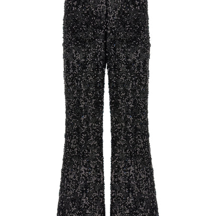 LE TWINS Black Polyester Flared Pants