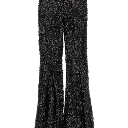 LE TWINS Black Polyester Flared Pants