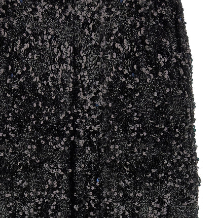 LE TWINS Black Polyester Flared Pants