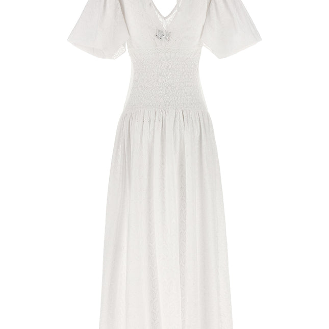 LE TWINS White Cotton Long Dress