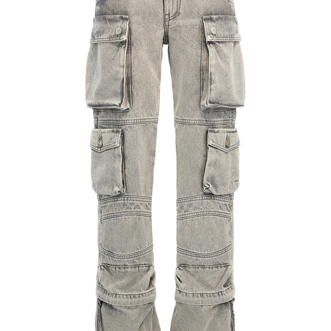 The Attico Gray Cotton Cargo Pants