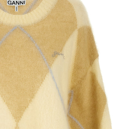 Ganni Bicolor Wool Cardigan