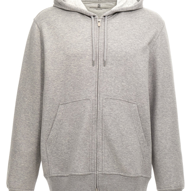Brunello Cucinelli Gray Cotton Sweatshirt