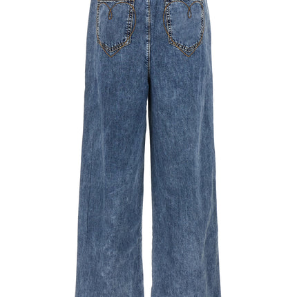 MO5CH1NO JEANS Blue Cotton Jeans Denim