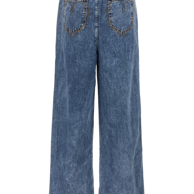 MO5CH1NO JEANS Blue Cotton Jeans Denim