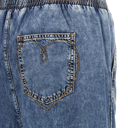 MO5CH1NO JEANS Blue Cotton Jeans Denim