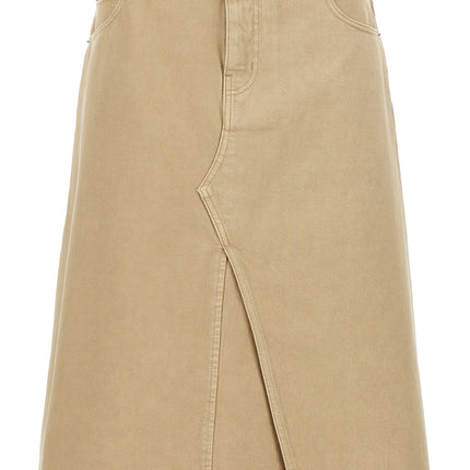 Tory Burch Beige Cotton Midi Skirt