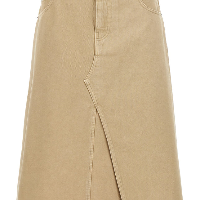 Tory Burch Beige Cotton Midi Skirt