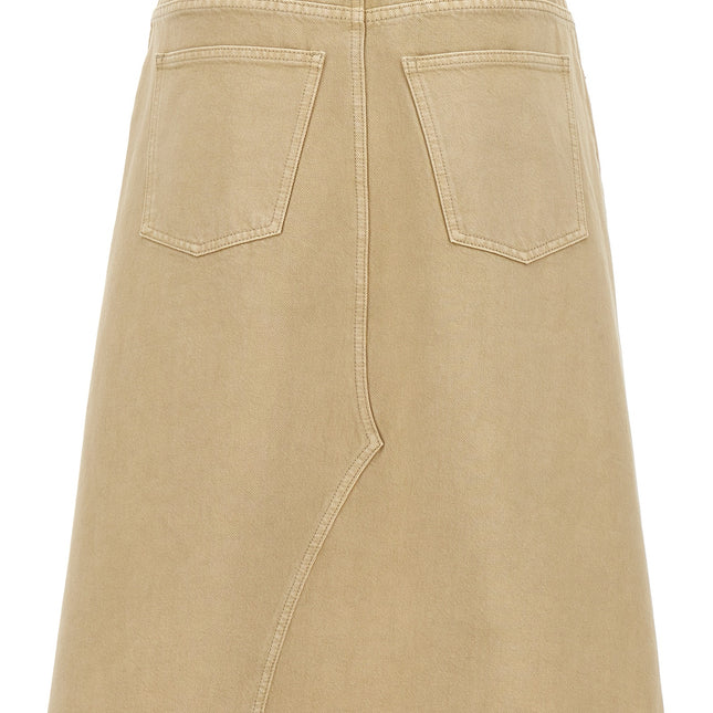 Tory Burch Beige Cotton Midi Skirt
