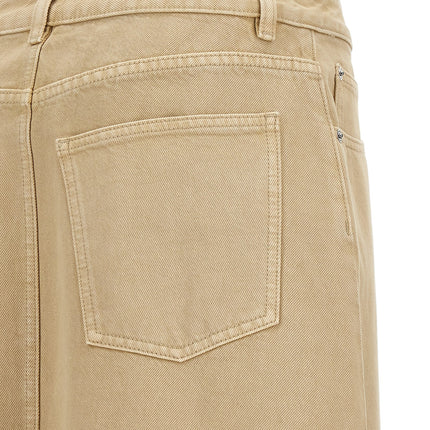 Tory Burch Beige Cotton Midi Skirt