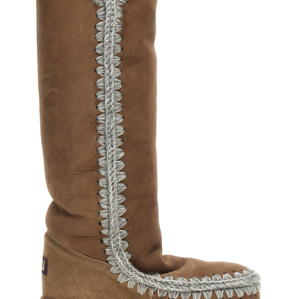 Mou Brown Lamb Leather Over The Knee
