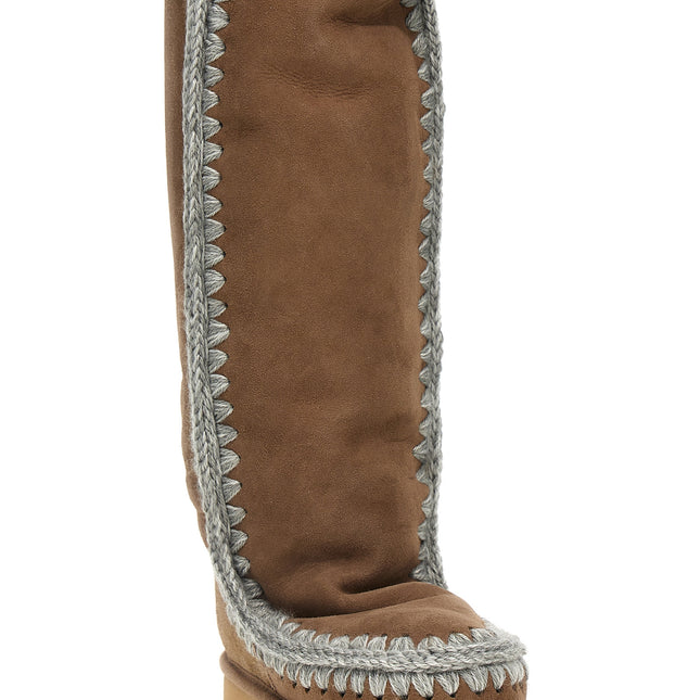 Mou Brown Lamb Leather Over The Knee