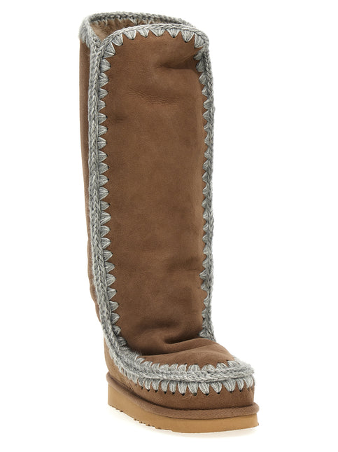 Mou Brown Lamb Leather Over The Knee
