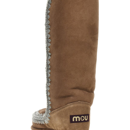 Mou Brown Lamb Leather Over The Knee