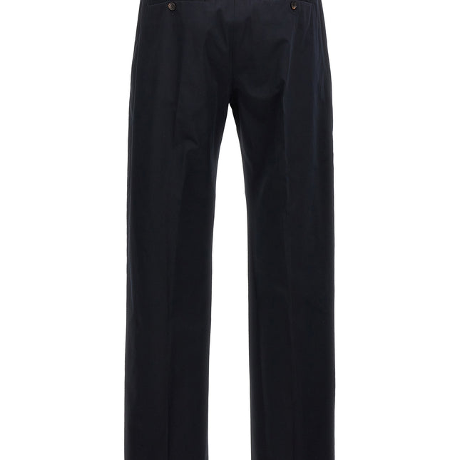 Alexander McQueen Blue Cotton Casual Pants