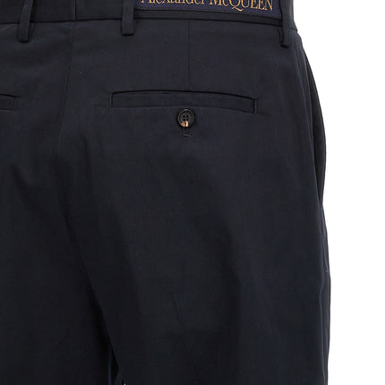 Alexander McQueen Blue Cotton Casual Pants