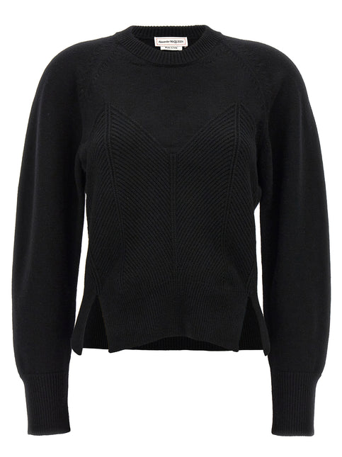 Alexander McQueen Black Wool Cardigan
