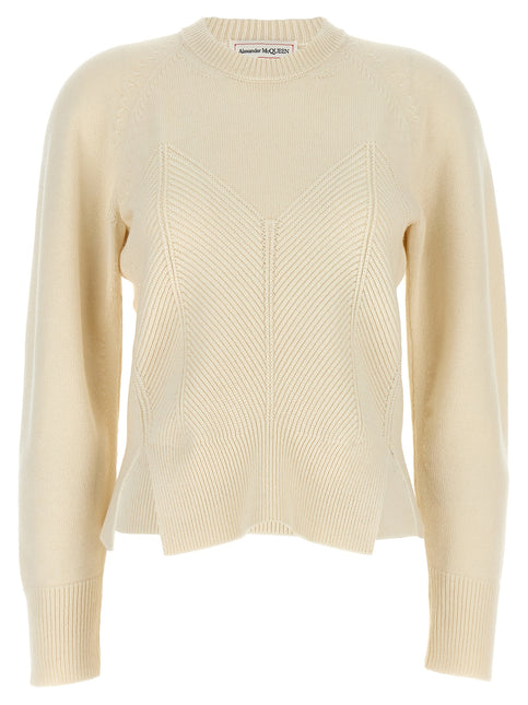 Alexander McQueen White Wool Cardigan