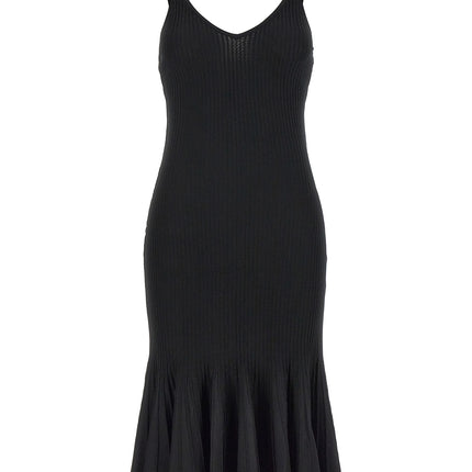 Khaite Black Viscose Midi Dress