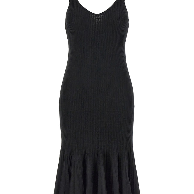 Khaite Black Viscose Midi Dress