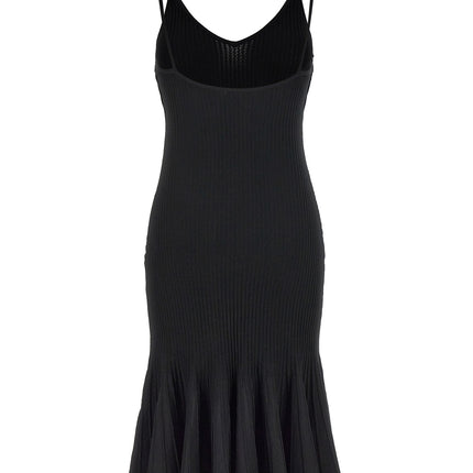 Khaite Black Viscose Midi Dress