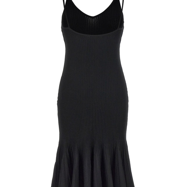 Khaite Black Viscose Midi Dress