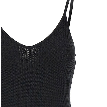 Khaite Black Viscose Midi Dress