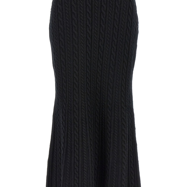 Alessandra Rich Black Wool Mini Skirt