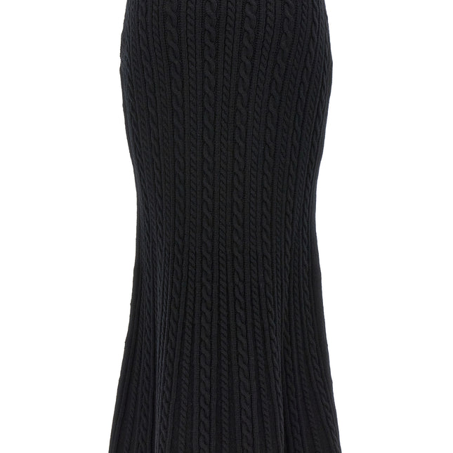 Alessandra Rich Black Wool Mini Skirt