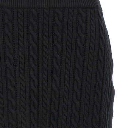 Alessandra Rich Black Wool Mini Skirt