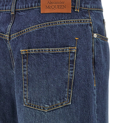 Alexander McQueen Blue Cotton Jeans Denim