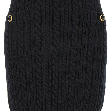 Alessandra Rich Black Wool Long Skirt