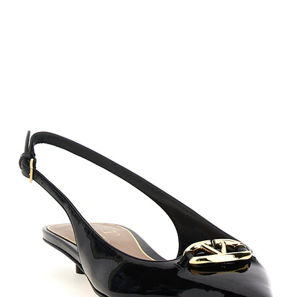 Valentino Garavani Black Calfskin Ballet Flats