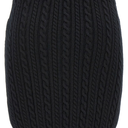 Alessandra Rich Black Wool Long Skirt