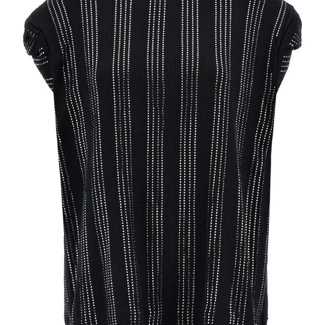 The Attico Black Cotton Short Dress