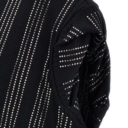 The Attico Black Cotton Short Dress