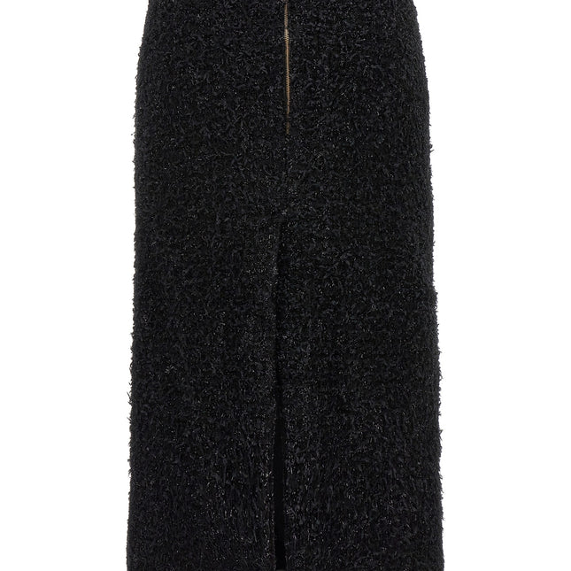 Balenciaga Black Cotton Midi Skirt