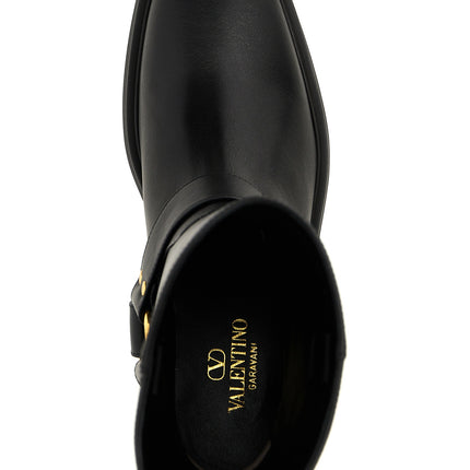 Valentino Garavani Black Calfskin Ankle Boots