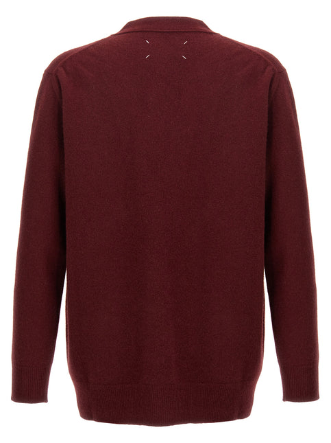 Maison Margiela Bordeaux Wool Cardigan