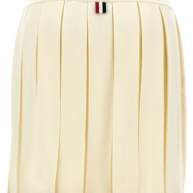 Thom Browne White Virgin Wool Long Skirt