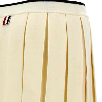 Thom Browne White Virgin Wool Long Skirt