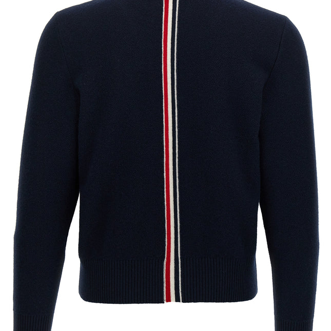 Thom Browne Blue Virgin Wool Cardigan