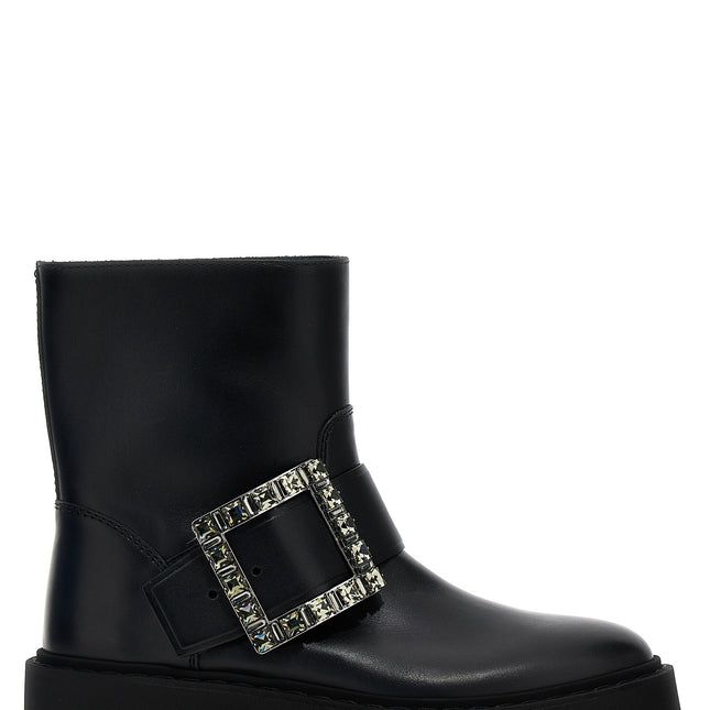 Roger Vivier Black Calfskin Ankle Boots