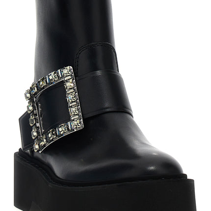 Roger Vivier Black Calfskin Ankle Boots