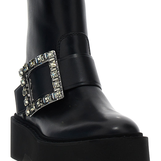 Roger Vivier Black Calfskin Ankle Boots