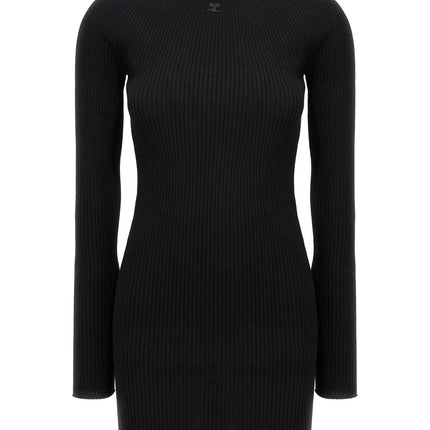 Courrèges Black Cotton Short Dress