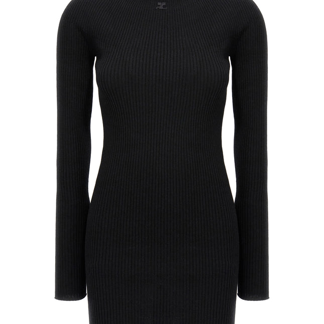 Courrèges Black Cotton Short Dress