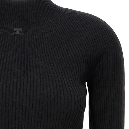 Courrèges Black Cotton Short Dress